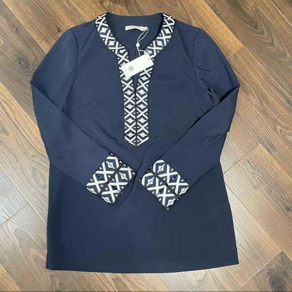 TORY BURCH Tunic with Taping Navy NWT - Picture 3 of 4